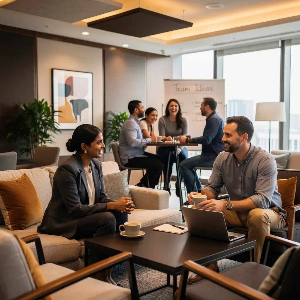 Просторная конференц-комната с современным оборудованием и хорошей акустикой